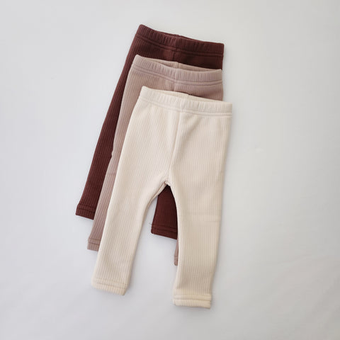 Kids Lala Warm Bruched Cotton Ribbed Leggings (1-6y) - 3 Colors