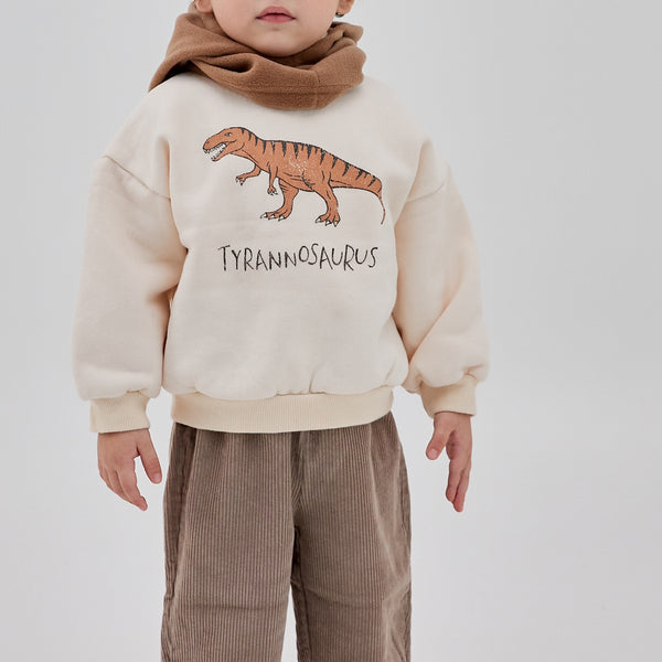 Kids Land Brushed Cotton Dino Sweatshirt (1-6y) -Brown Stegosaurus