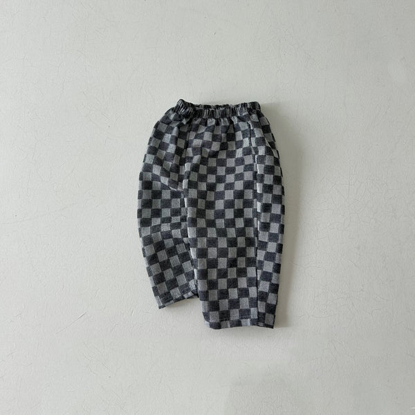 Kids Land Pull-On Checker Pants (1-6y) - Black