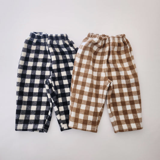 Kids Land Warm Gingham Pull-On Pants (1-6y) - 2 Colors - AT NOON STORE