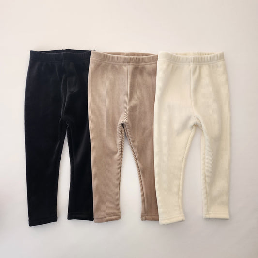 Kids Land Fleece-Lined Rib Leggings (1-6y) - 3 Colors - AT NOON STORE