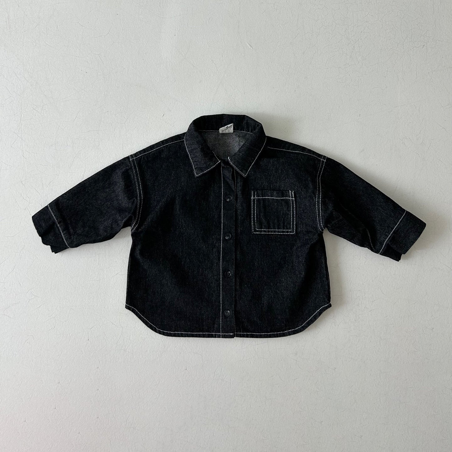 Kids Land Stitch Denim Shirt (1-6y) - Black