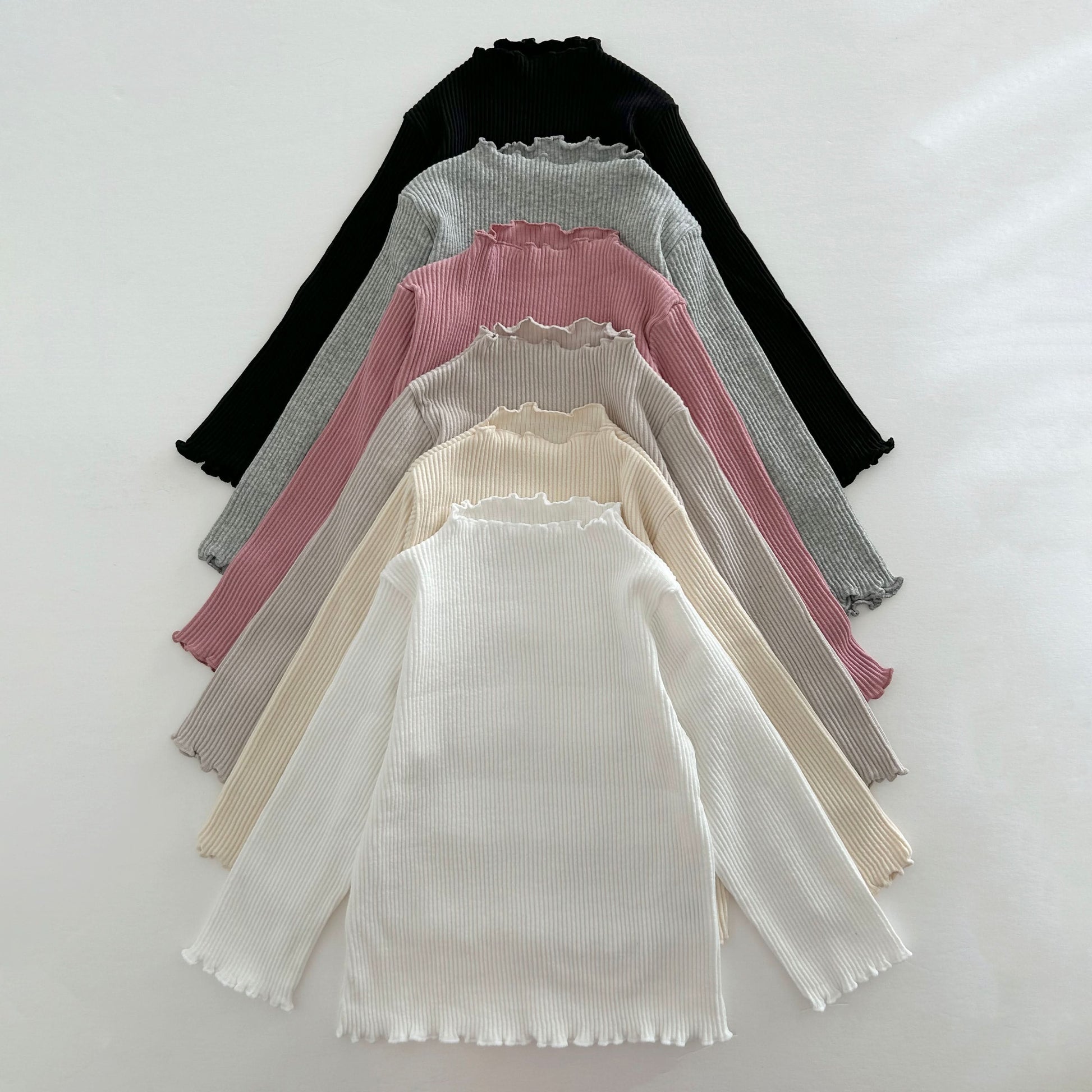 Kids Lettuce-edge Ribbed Top (2-9y) - 6 Colors - AT NOON STORE