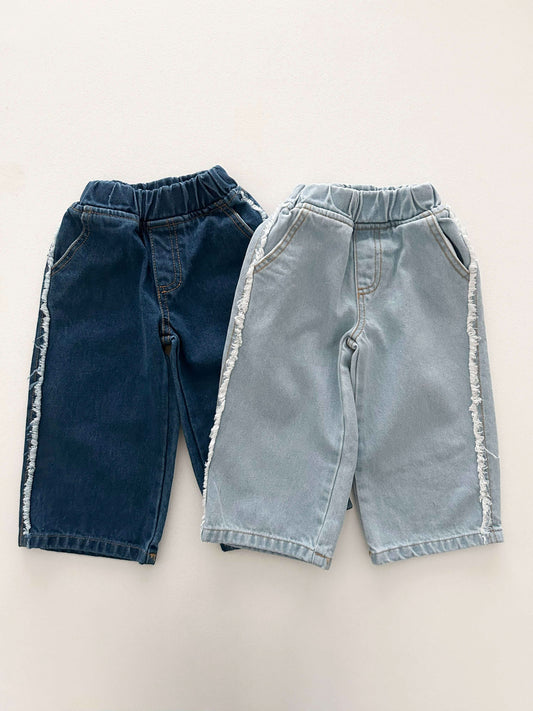Kids Soy S25 Frayed Denim Pull-On Pants (1-8y) - 2 Colors - AT NOON STORE