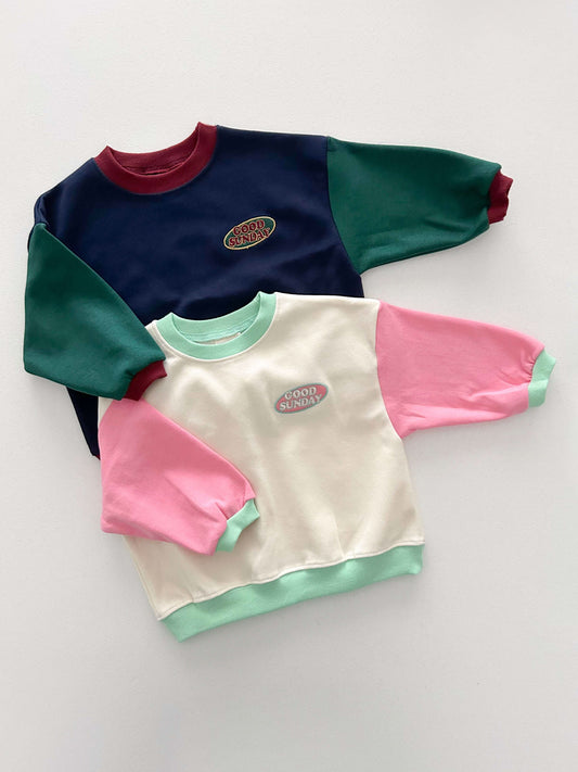 Kids Soy S25 Good Sunday Colorblock Long Sleeve Top (1-8y) - 2 Colors - AT NOON STORE