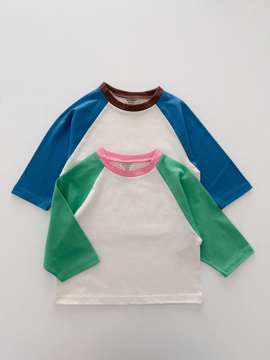 Kids Soy S25 Spring Colorblock Raglan Long Sleeve Top (1-9y) - 2 Colors - AT NOON STORE