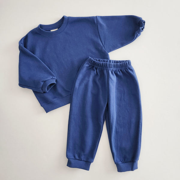 Kids SP24 Soft Cotton Sweatshirt & Jogger Pants Set (1-6y) - Royal Blue