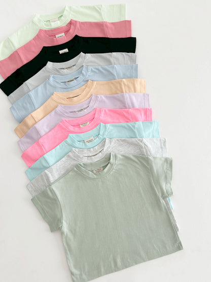 Kids Soy Summer Cotton Short Sleeve Top (1-9y) - 11 Colors - AT NOON STORE