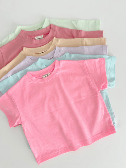 Kids Soy Summer Cotton Short Sleeve Top (1-9y) - 11 Colors - AT NOON STORE