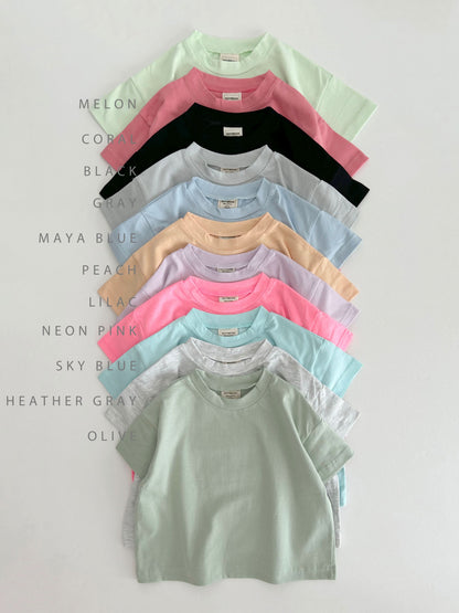Kids Soy Summer Cotton Short Sleeve Top (1-9y) - 11 Colors - AT NOON STORE