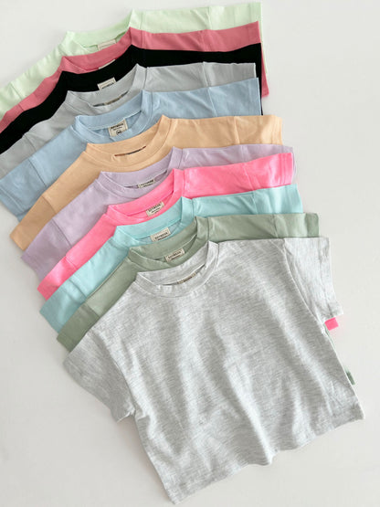 Kids Soy Summer Cotton Short Sleeve Top (1-9y) - 11 Colors - AT NOON STORE
