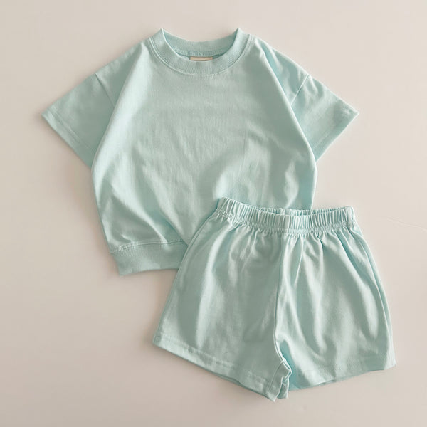 Kids Soy Summer Cotton Short Sleeve Top & Shorts Set (1-6y) - 9 Colors