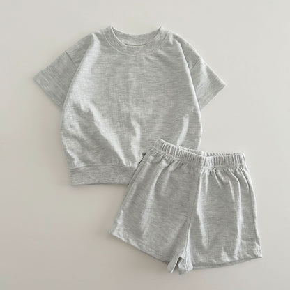 Kids Soy Summer Cotton Short Sleeve Top & Shorts Set (1-6y) - 9 Colors - AT NOON STORE