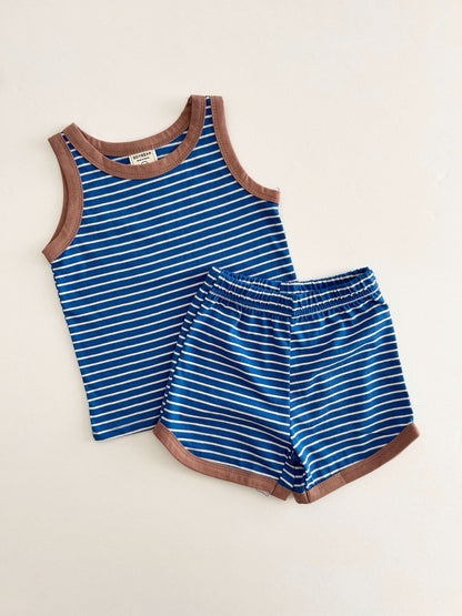 Kids Soy Summer Stripe Sleeveless Top & Shorts Set (1-6y) - 4 Colors - AT NOON STORE