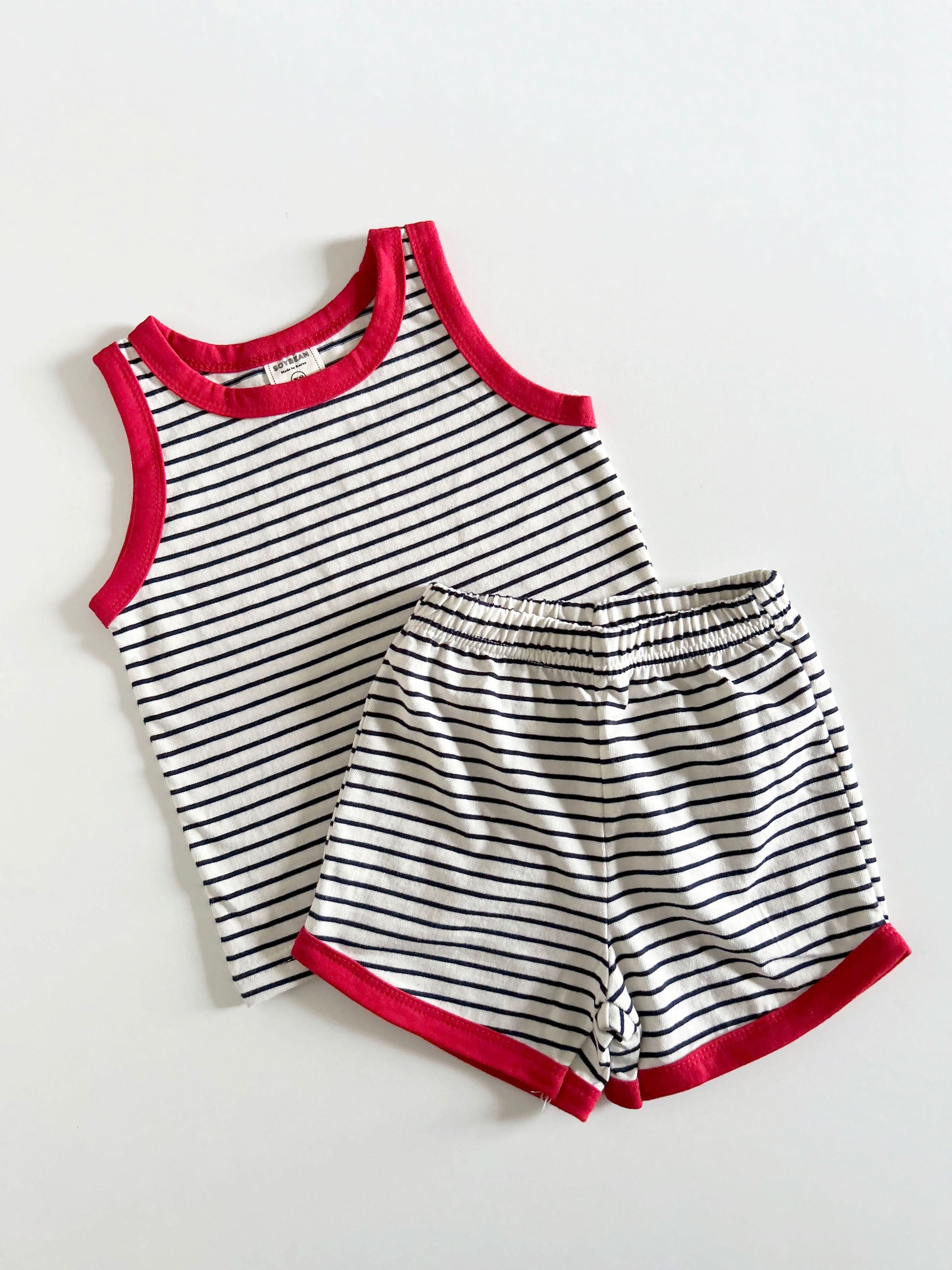 Kids Soy Summer Stripe Sleeveless Top & Shorts Set (1-6y) - 4 Colors - AT NOON STORE