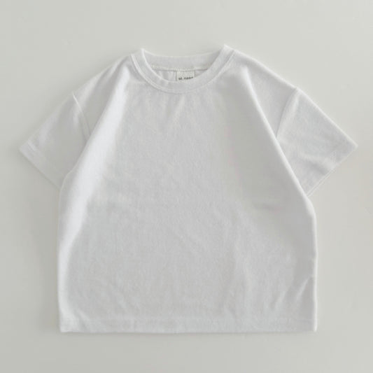 [At Noon Exclusive] Kids Terry Cloth Basic Top (8m-7y) - White - AT NOON STORE