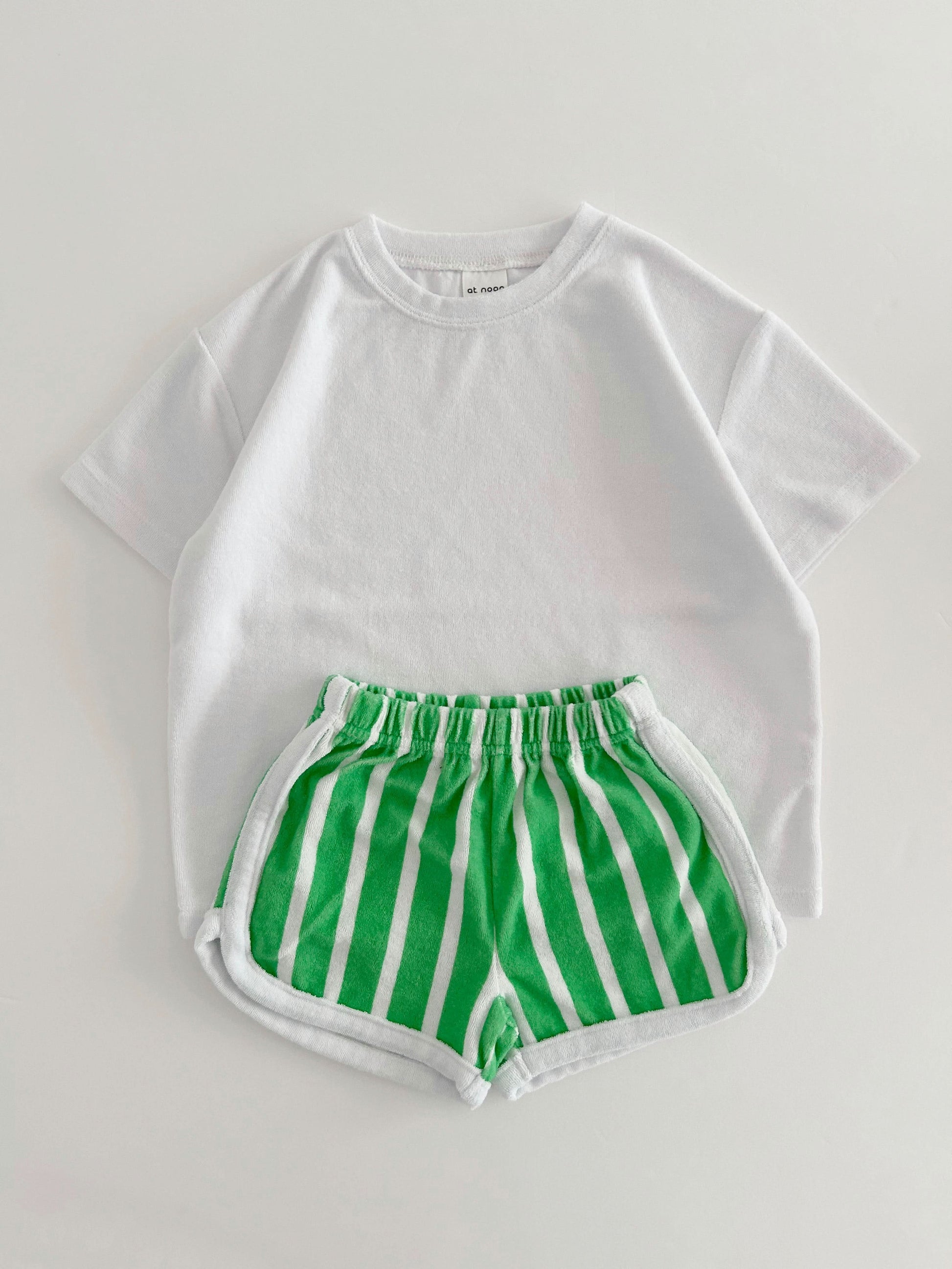 [At Noon Exclusive] Kids Terry Cloth Stripe Shorts (8m-7y) - 2 Colors - AT NOON STORE