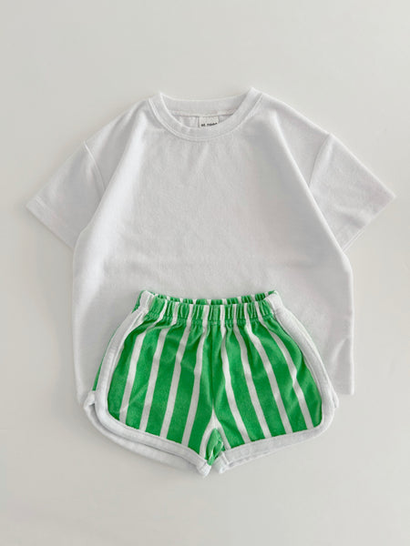 [At Noon Exclusive] Kids Terry Cloth Stripe Shorts (8m-7y) - 2 Colors