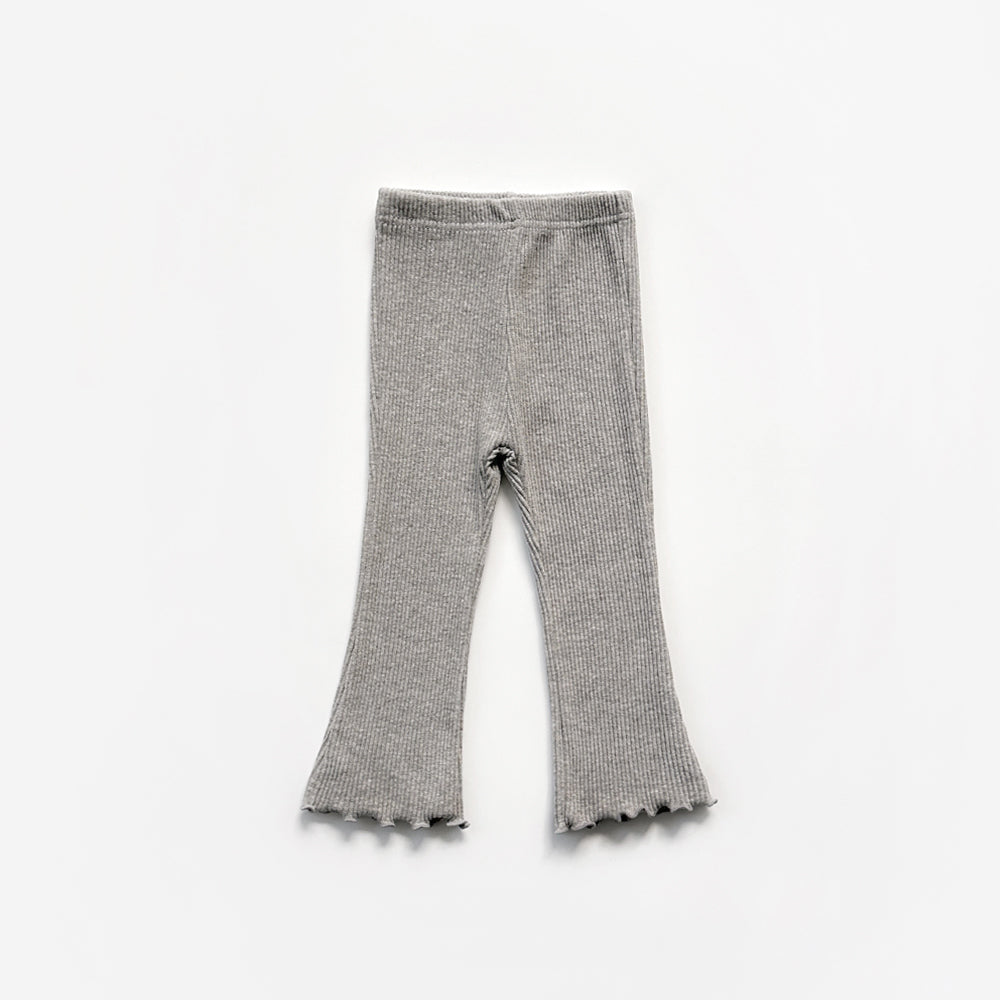 Kids Lettuce-edge Ribbed Flare Pants (2-9y) - 6 Colors - AT NOON STORE