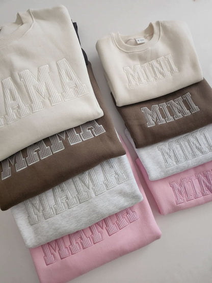 Baby Toddler Mini Waffle Embroidery Sweatshirt Sweatshirt (6m-6y) -4 Colors - AT NOON STORE