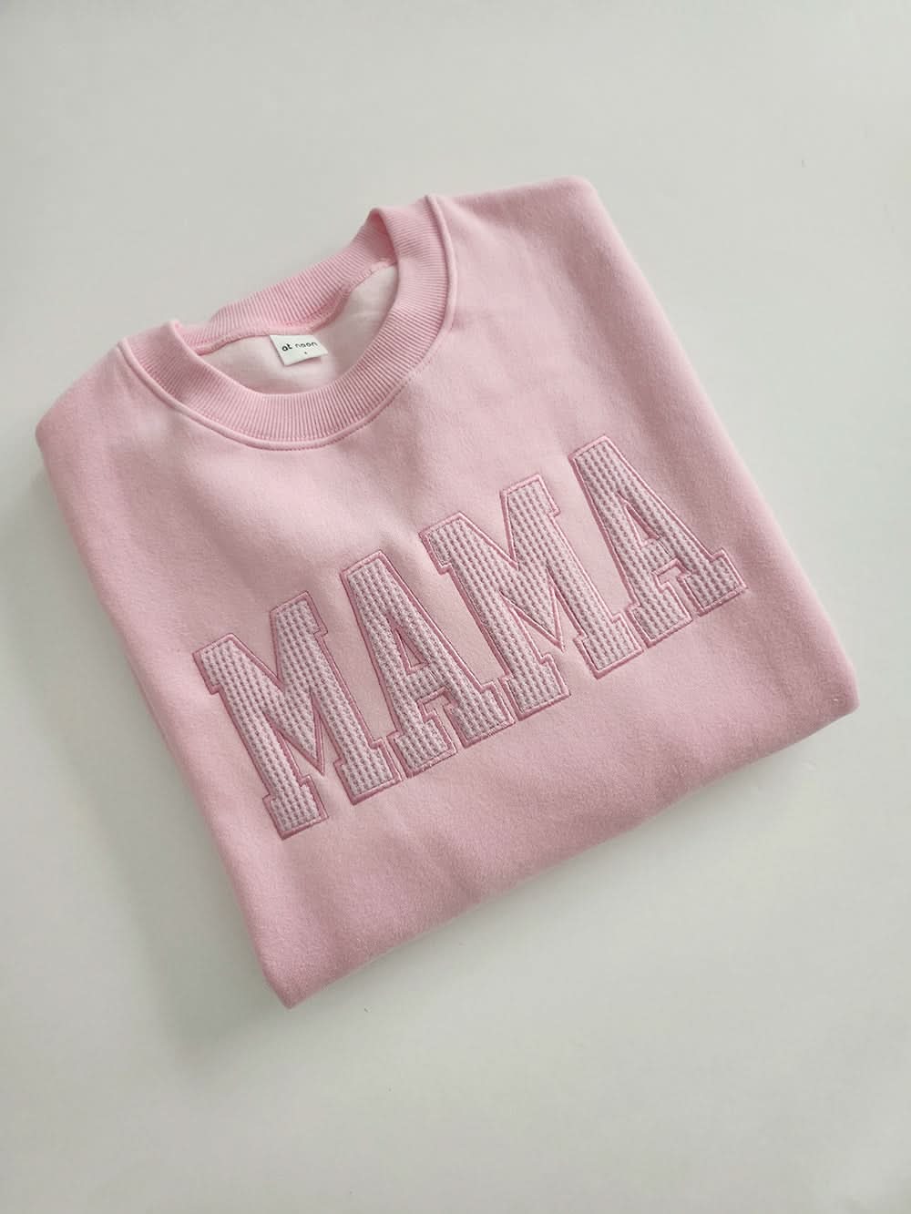 Oversized Mama Waffle Embroidery Sweatshirt - 4 Colors - AT NOON STORE