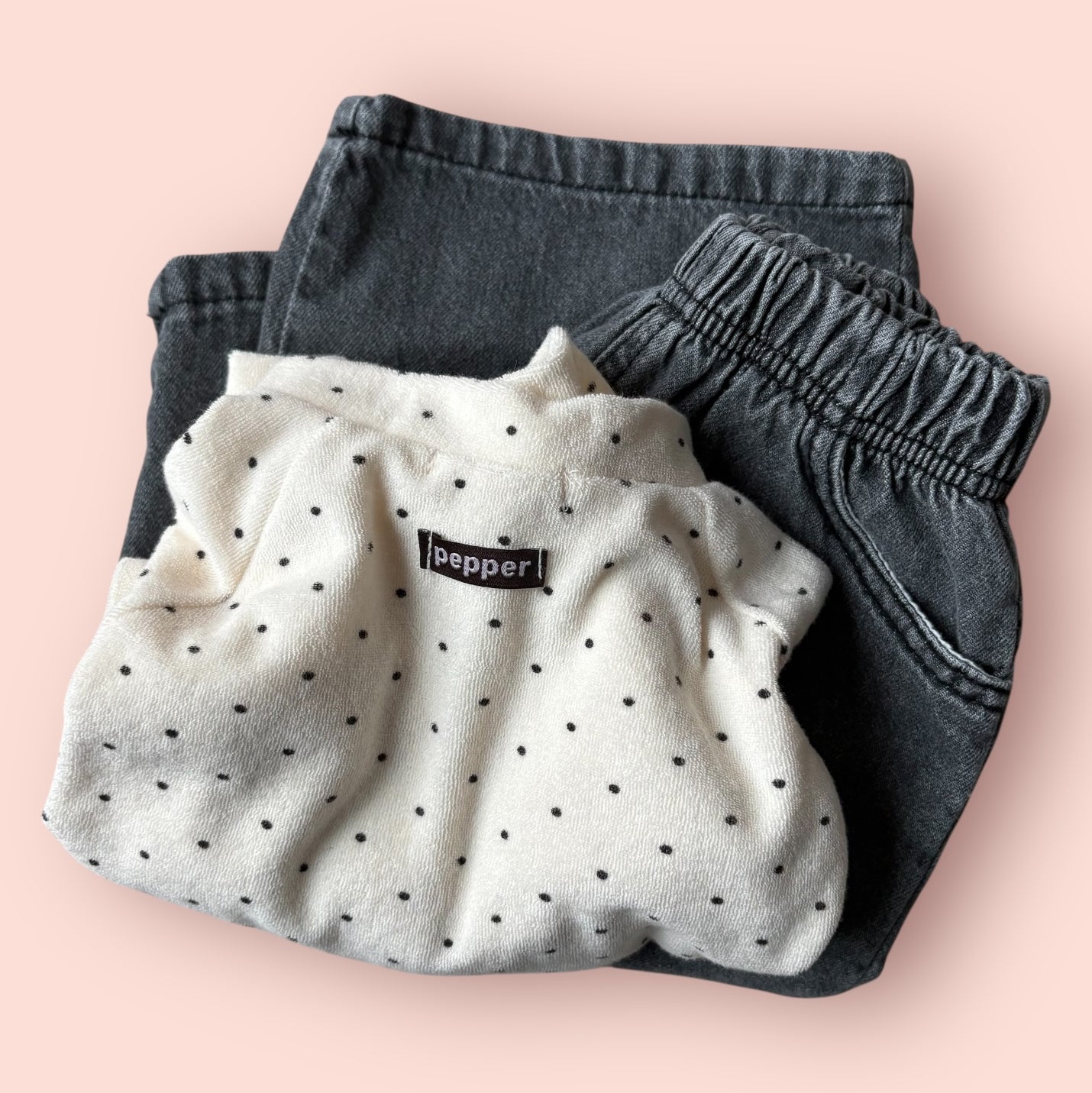 Toddler SP26 Pull-On Black Denim Pants (1-7y) - Black - AT NOON STORE