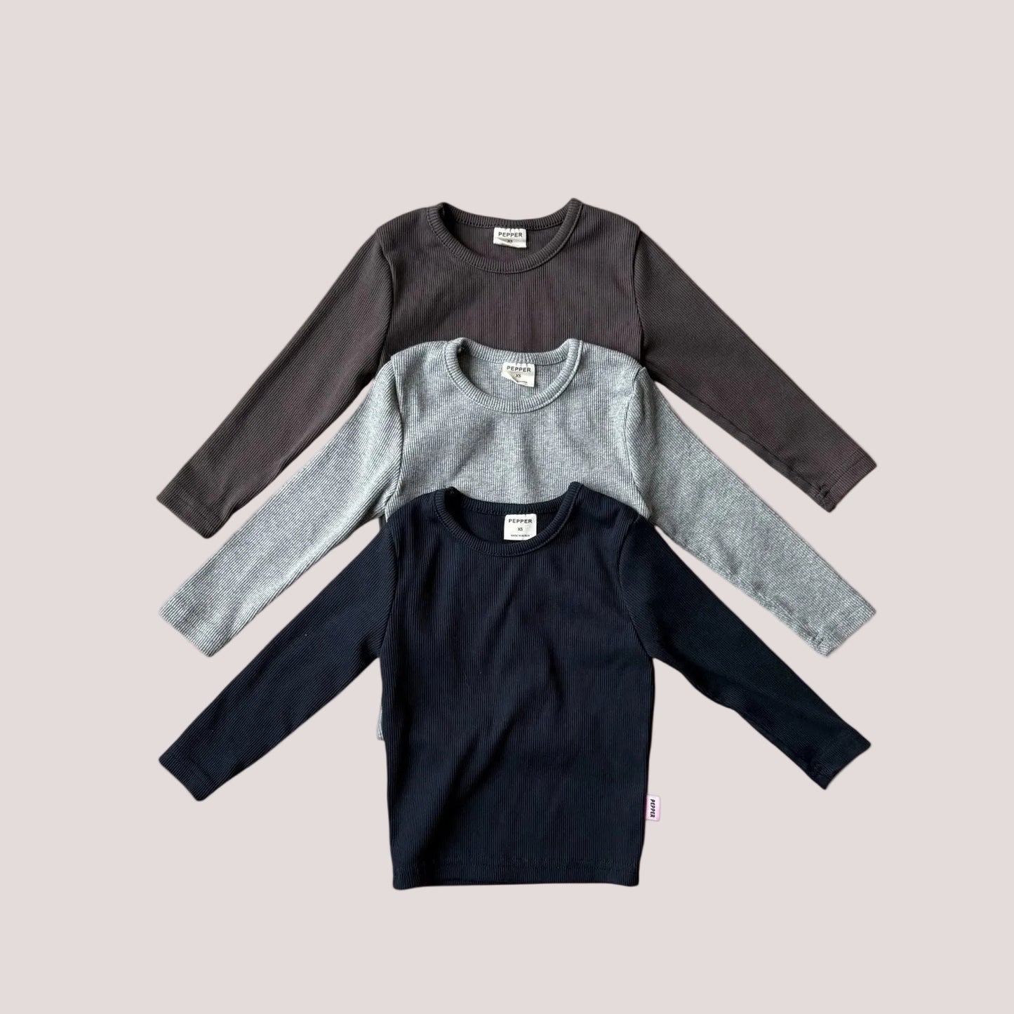 Toddler SP26 Ribbed Long Sleeve Top (1-7y) - 3 Colors - AT NOON STORE