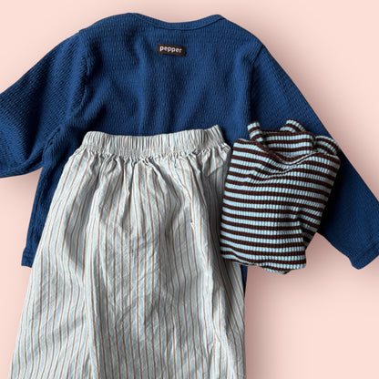 Toddler SP26 Textured Long Sleeve Cardigan (1-7y) - Blue - AT NOON STORE