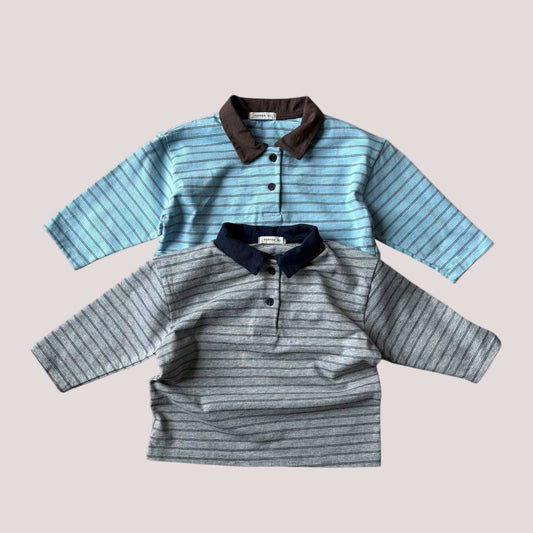 Toddler SP26 Collar Stripe Long Sleeve Top (1-7y) - 2 Colors