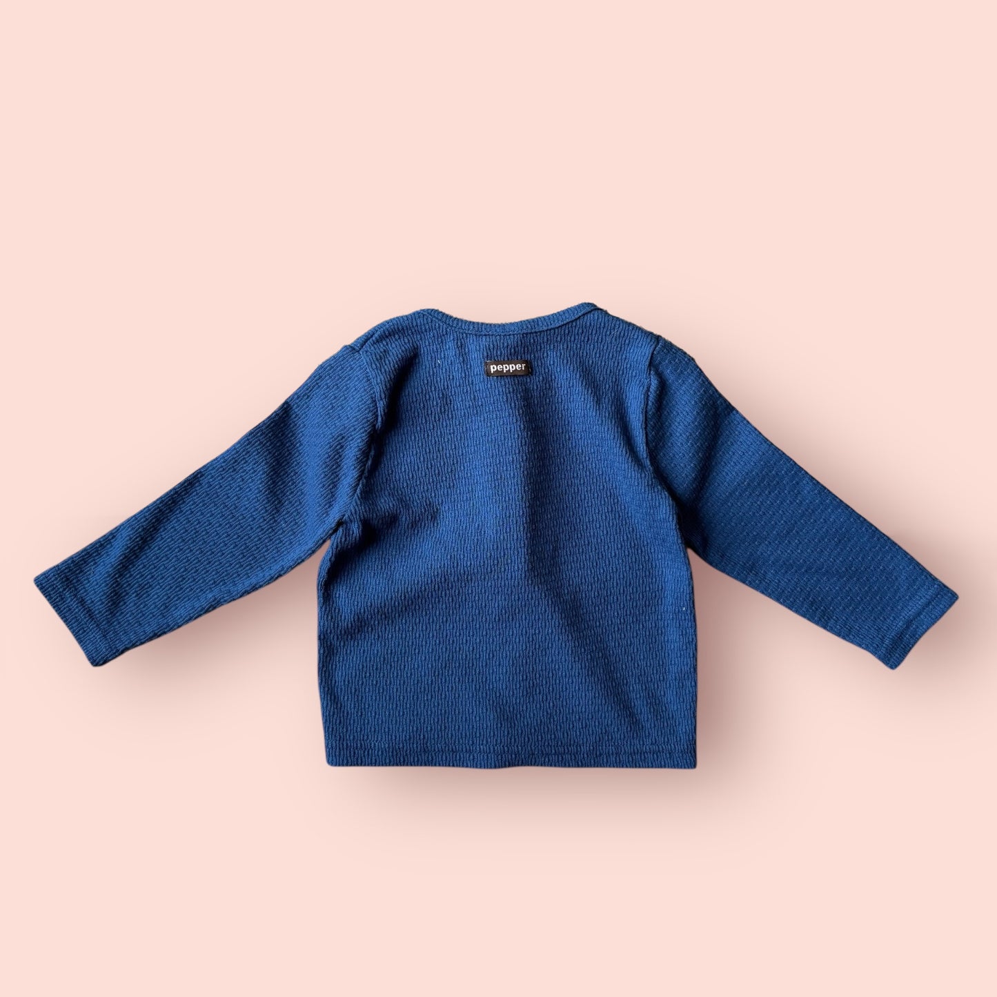 Toddler SP26 Textured Long Sleeve Cardigan (1-7y) - Blue - AT NOON STORE