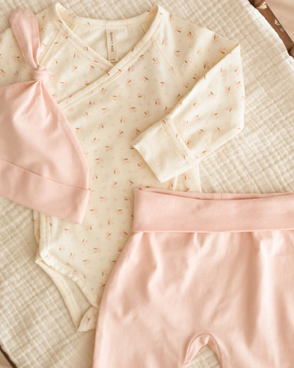 Baby Quincy Mae Side Snap Bodysuit Fleur (NB~6m) - Ivory