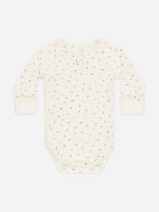 Baby Quincy Mae Side Snap Bodysuit Fleur (NB~6m) - Ivory