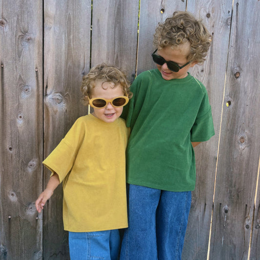 Toddler F25 Velvet Short Sleeve Loose Fit Top (18m-8y) - 3 Colors - AT NOON STORE