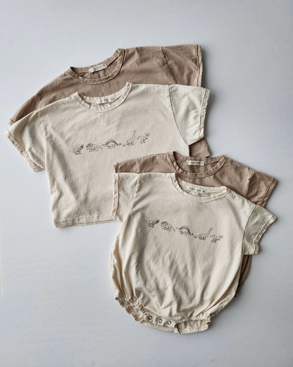 Baby Anggo Dino Short Sleeve Romper (3-18m) - 2 Colors - AT NOON STORE