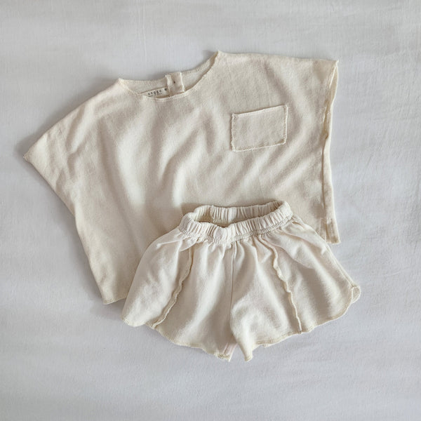 Toddler Anggo Short Sleeve Top and Shorts Set (1-5y) - 2 Colors