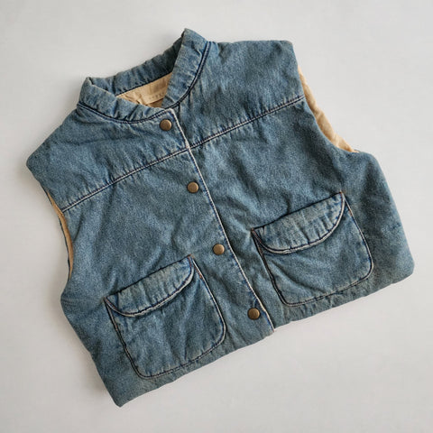 Toddler Anggo Warm Denim Pocket Vest (1-6y)
