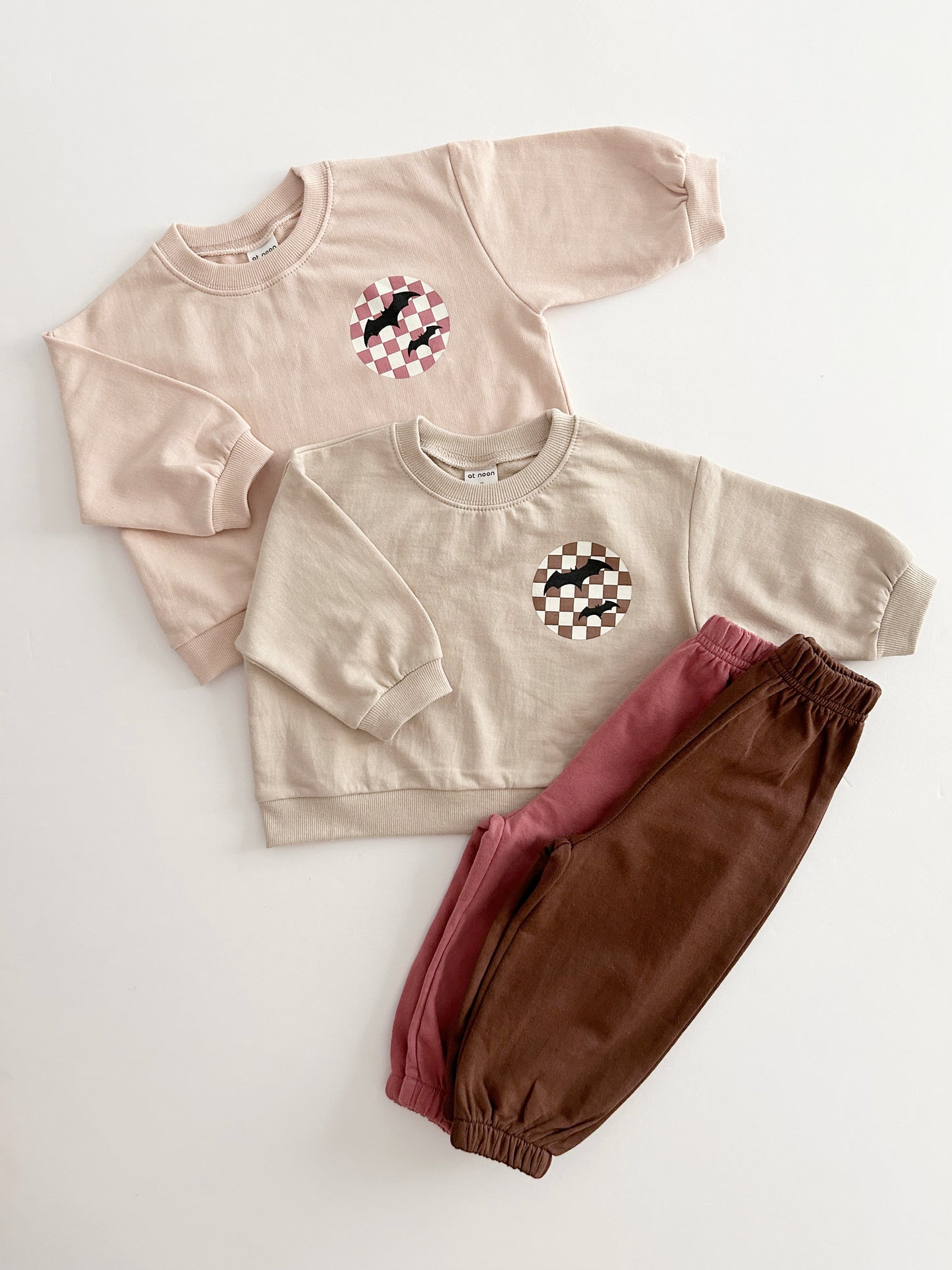 Toddler Bat Graphic Print Sweatshirt & Jogger Pants Set (6m-6y) - Brown - AT NOON STORE