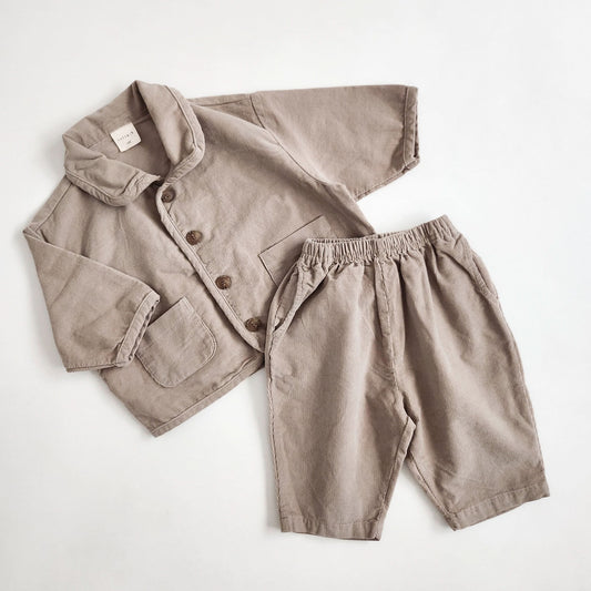 Toddler Bella Corduroy Button Shirt and Pull-On Pants Set (3m-6y) - 2 Colors - AT NOON STORE