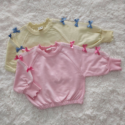 Toddler Bow Detail Sweatshirt (2-7y) - 2 Colors - AT NOON STORE