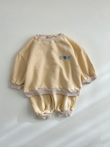 Toddler Colorblock Rib Trim Sweatshirt and Jogger Pants Set (1-5y) - 2 Colors