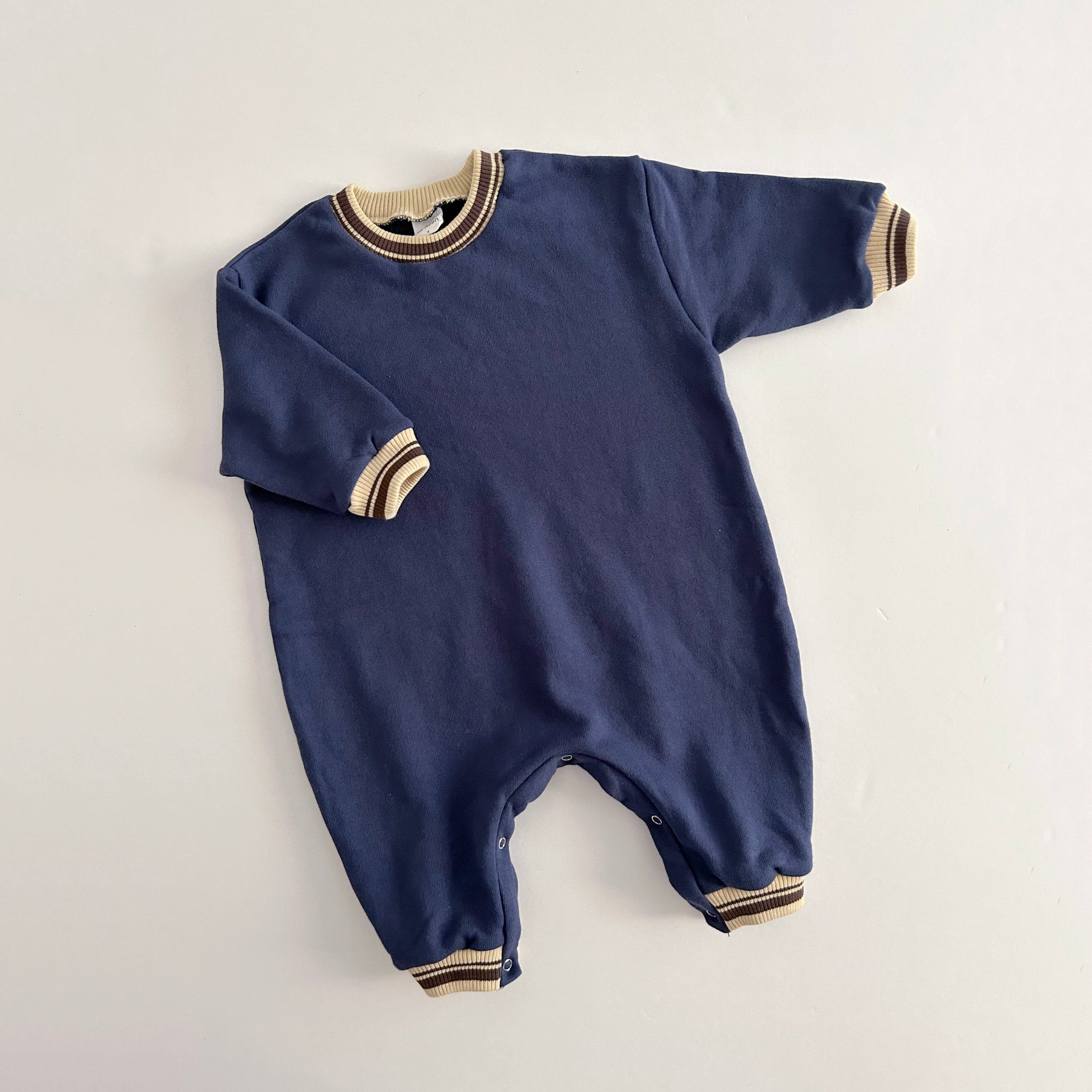 Toddler Contrast Trim Jumpsuit (1-3y) - Navy