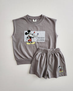 Toddler Disney Friends Print Sleeveless Top and Shorts Set (2-6y) - 4 Colors