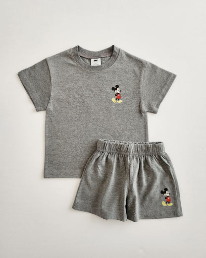 Toddler Disney Friends Left Chest Print T-Shirt and Shorts Set (2-6y) - 4 Colors - AT NOON STORE