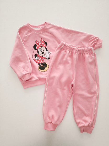Toddler Disney Friends Piping Trim Sweatshirt and Jogger Pants Set (1-7y) - 5 Colors
