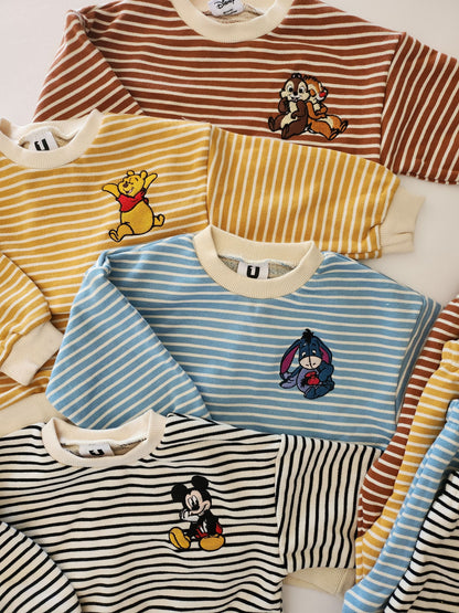 Toddler Disney Friends Stripe Sweatshirt and Pants Set (1-6y) -4 Colors - AT NOON STORE
