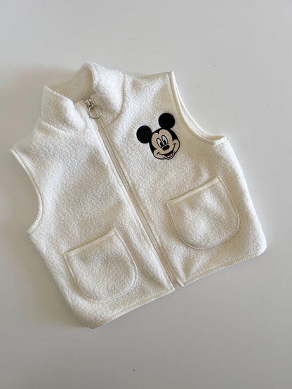 Toddler Disney Mickey Embroidery Fleece Zip-up Vest (2-7y) - 3 Colors - AT NOON STORE