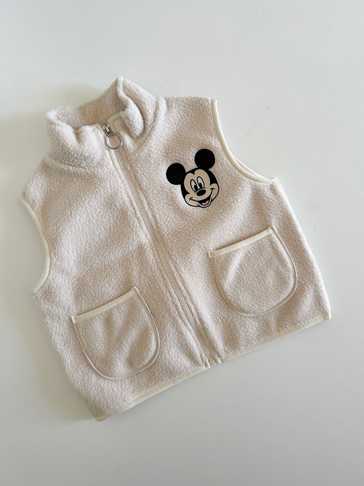 Toddler Disney Mickey Embroidery Fleece Zip-up Vest (2-7y) - 3 Colors - AT NOON STORE
