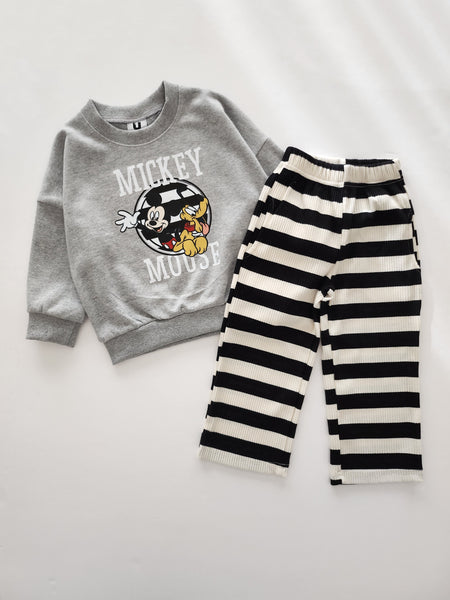 Toddler Disney Sweatshirt and Stripe Pull-on Pants Set (2-7y) - 2 Colors