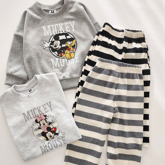 Toddler Disney Sweatshirt and Stripe Pull-on Pants Set (2-7y) - 2 Colors