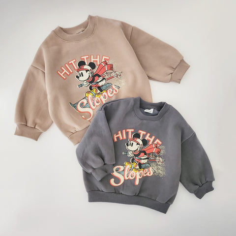 Toddler Fleece Lined Mickey Hit The Slopes Sweatshirt (2-6y) - 2 Colors